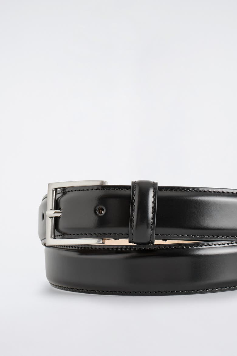 Leather Belt, Alternate, color, BLACK