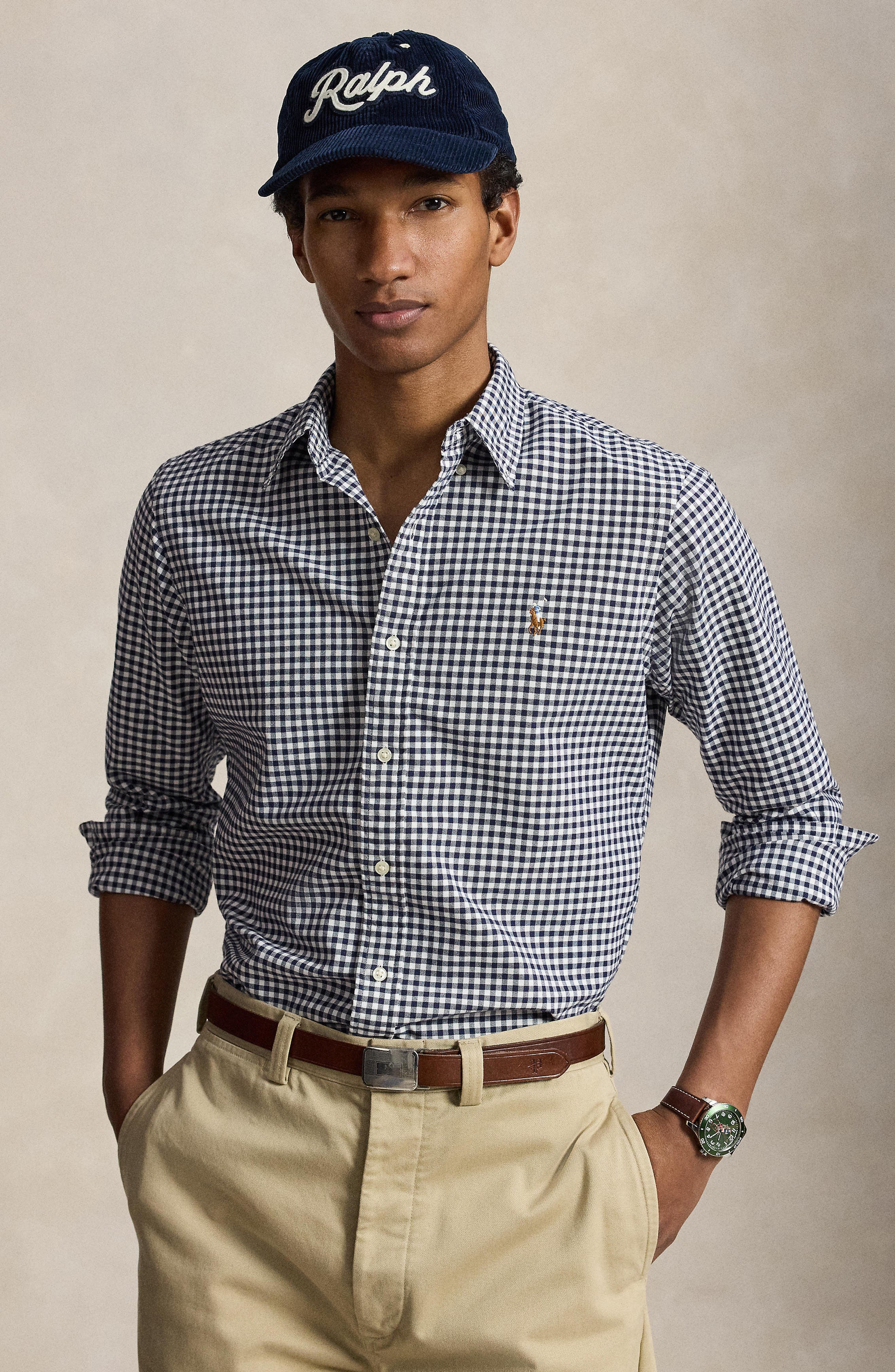 Polo Ralph Lauren Gingham Long Sleeve Oxford Button Up Shirt (Men