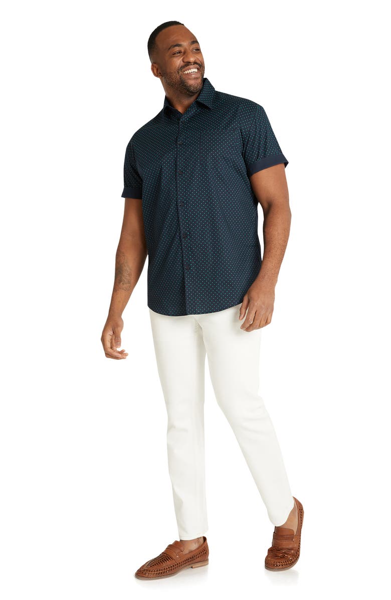 Johnny Bigg Bateman Print Stretch Cotton Short Sleeve Button-Up Shirt, Alternate, color, 