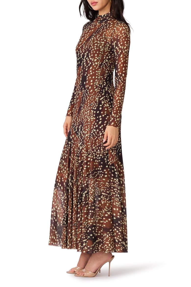 Vivara Long Sleeve Maxi Dress, Alternate, color, SMOKEY BROWN