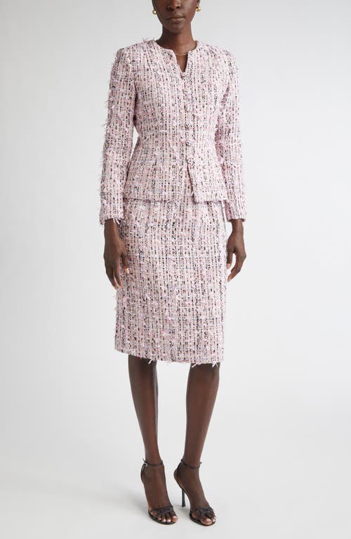 St John St. John Eyelash Tweed Skirt In Pink