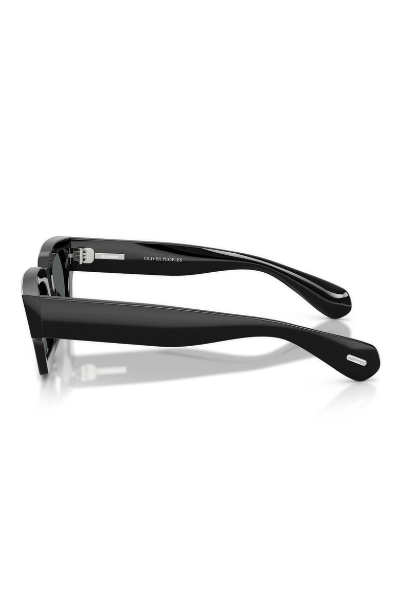 50mm Jil Sander Edition 6 Rectangular Sunglasses, Alternate, color, BLACK / CARBON GREY