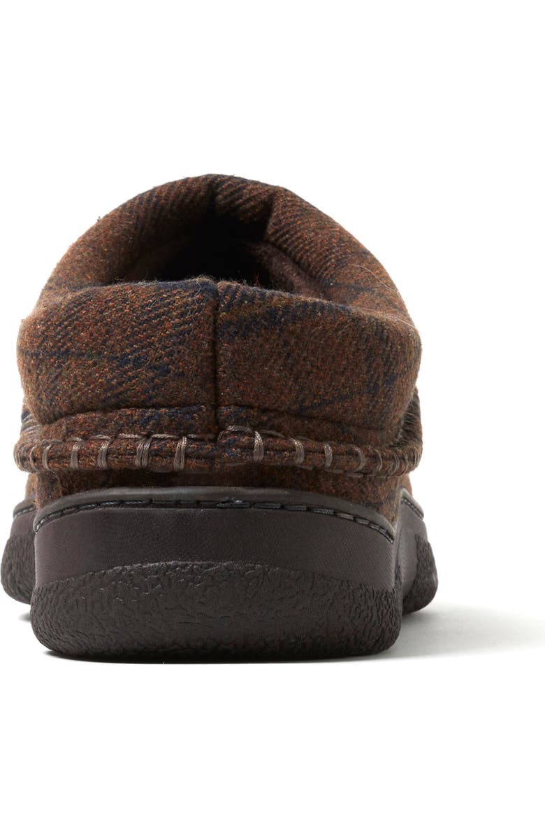 DEARFOAMS Thompson Plaid Moccasin Toe Clog Slipper, Alternate, color, Brown