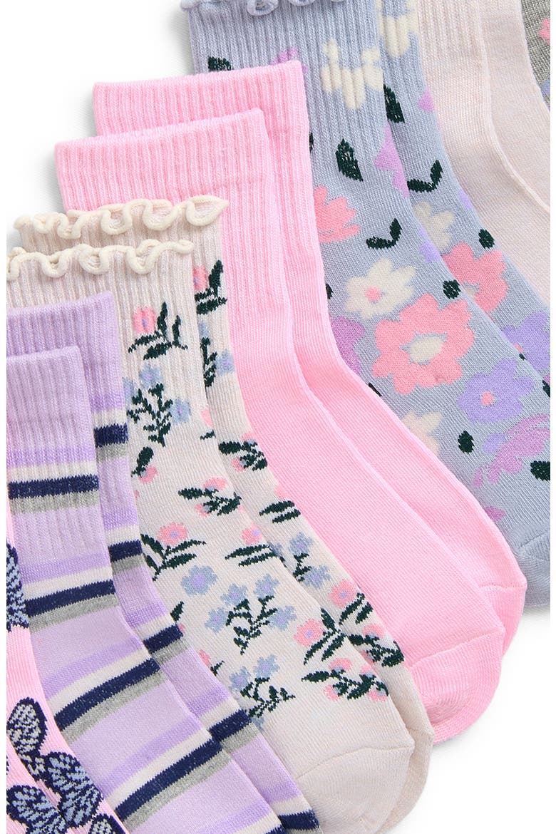 Kids' Floral Butterflies Assorted 8-Pack Crew Socks, Alternate, color, PINK MULTI COMBO