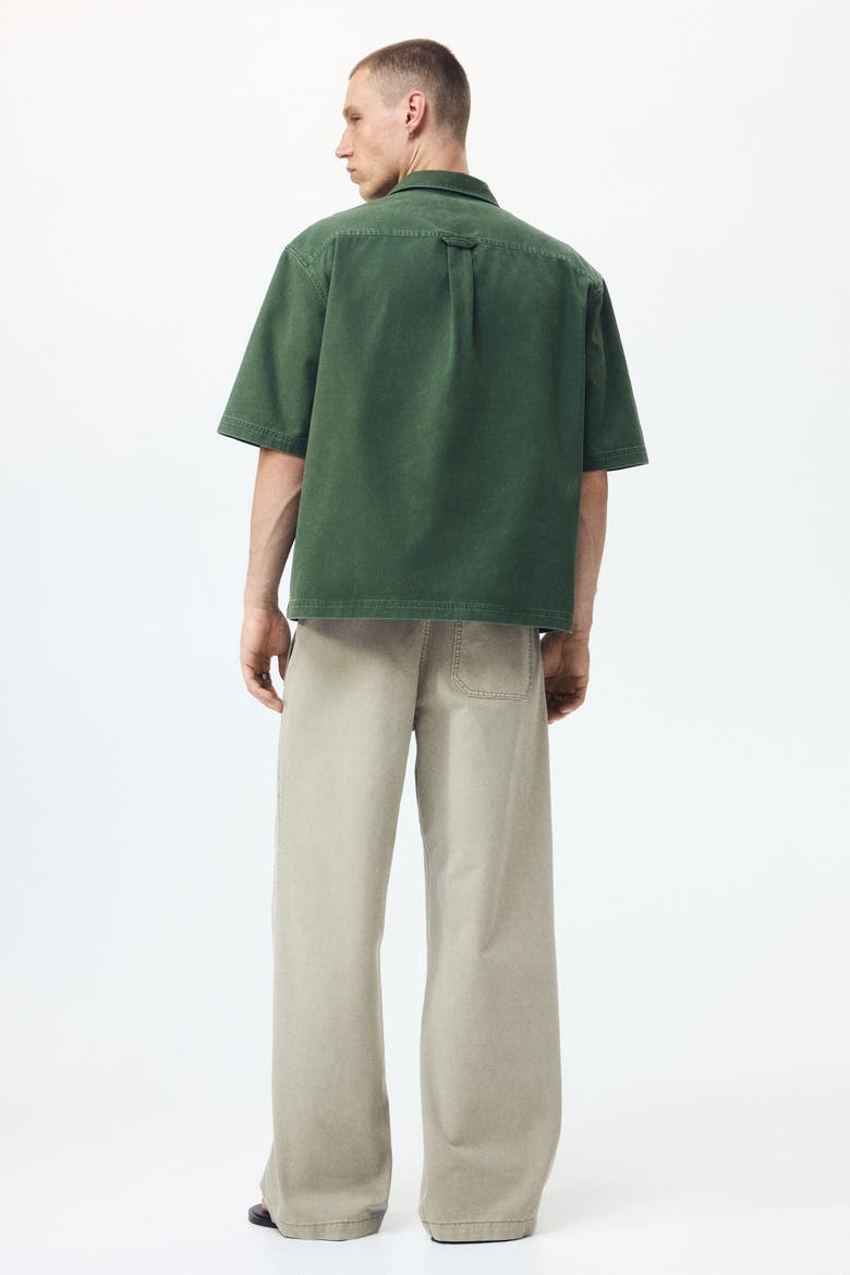 Loose Fit Cotton Canvas Trousers, Alternate, color, Light khaki green