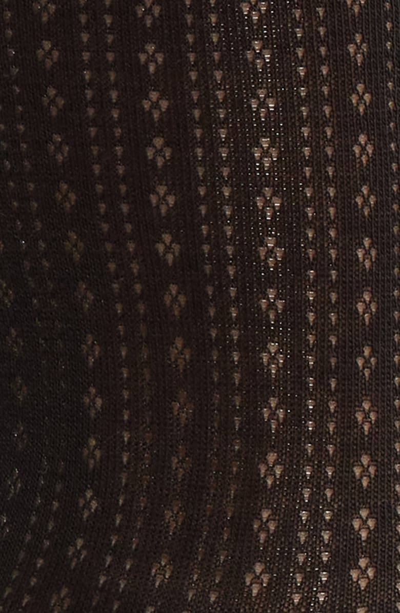 Casa Clara Lilas Pointelle Stitch Crew Socks, Alternate, color, Black