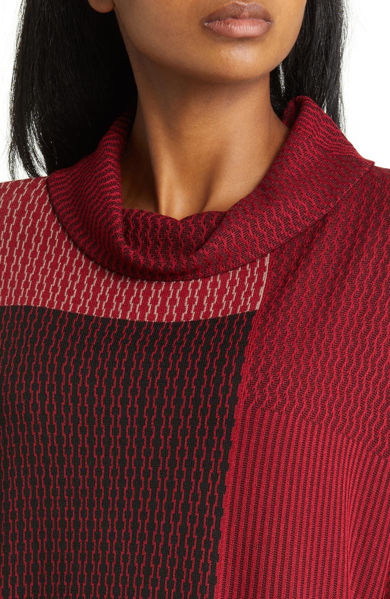 Ming Wang Colorblock Cowl Neck Knit Blouse, Alternate, color, 