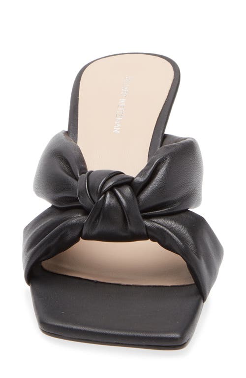 Stuart Weitzman Playa 50 Knot Kitten Heel Sandal In Black
