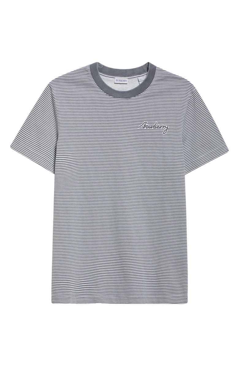 Burberry Stripe Chest Logo T-Shirt, Alternate, color, Magnet