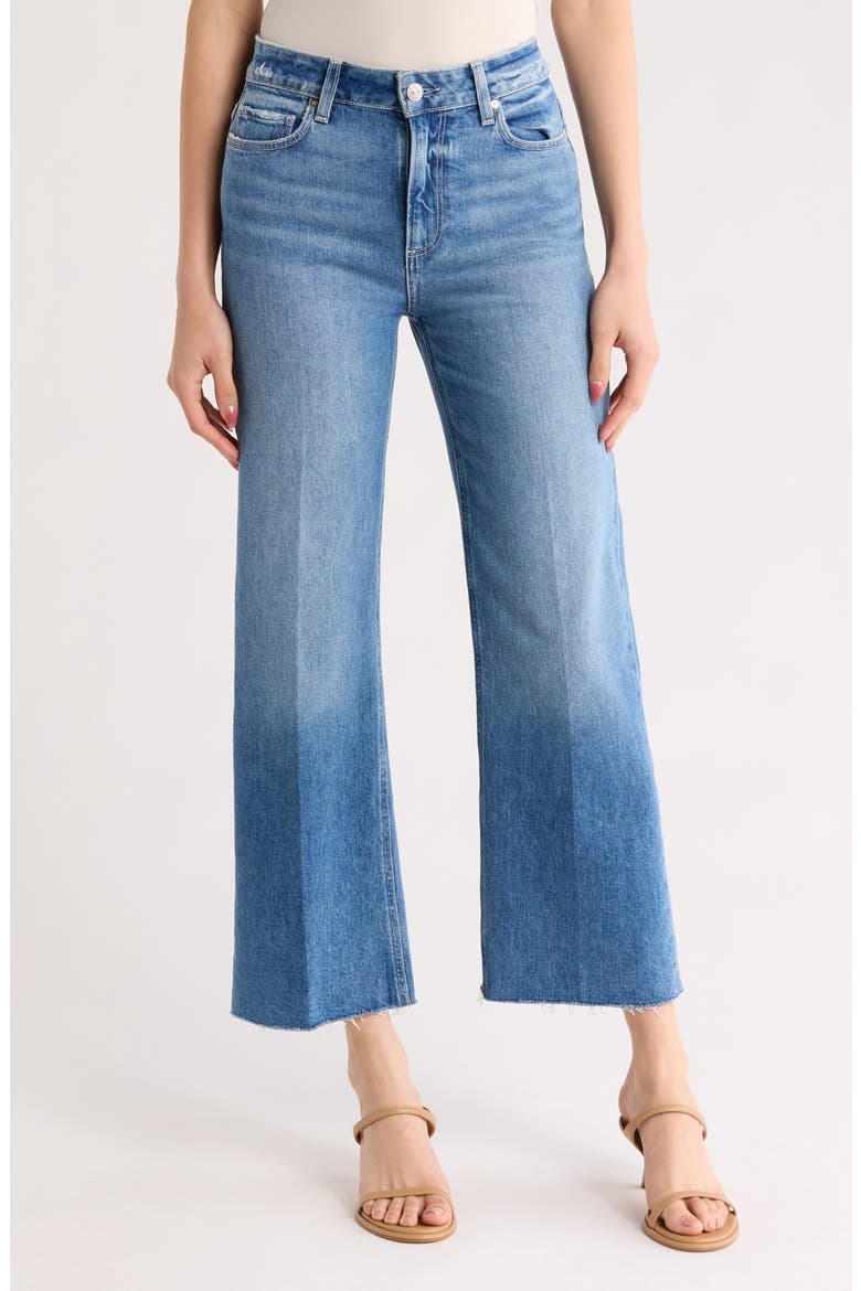 Leena High Waist Raw Hem Wide Leg Jeans, Main, color, VOLAR DISTRESSED