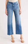 PAIGE Leena High Waist Raw Hem Wide Leg Jeans