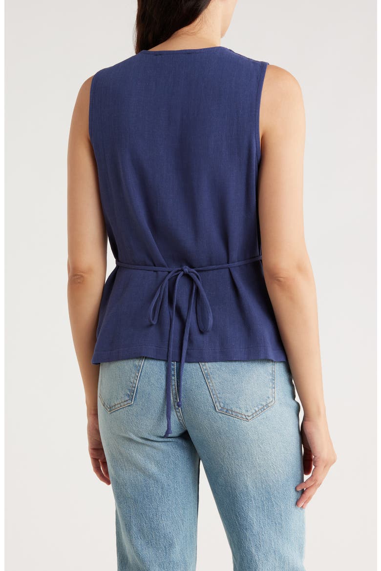 Button Front Vest, Alternate, color, NAVY