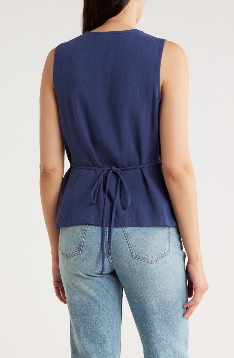 Renee C Button Front Vest, Alternate, color, Navy