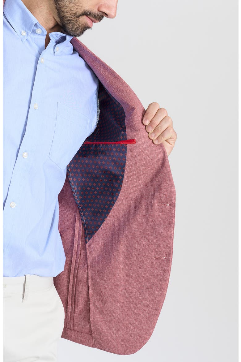 Gantona Textured Notch Lapel Sport Coat, Alternate, color, RED