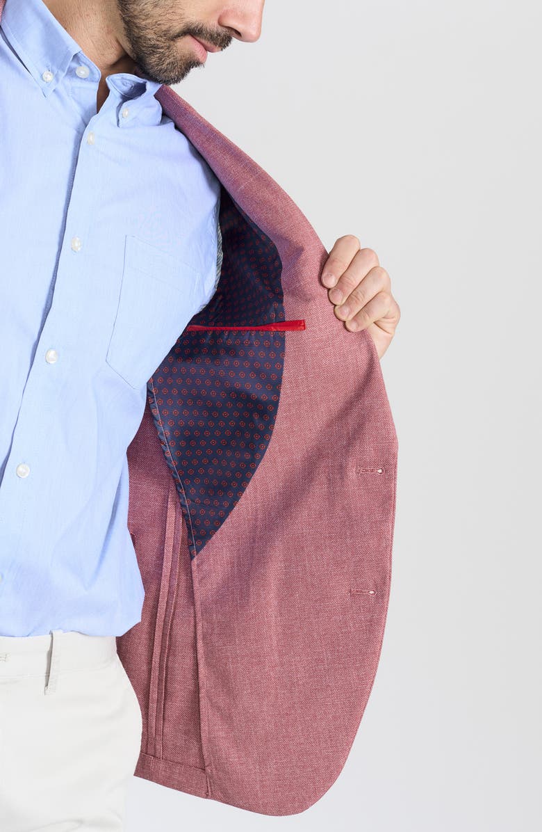 SAVILE ROW CO Gantona Textured Notch Lapel Sport Coat, Alternate, color, Red