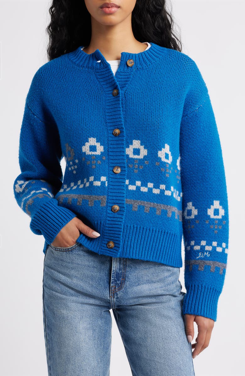 Damson Madder Romily Wool Cardigan, Alternate, color, Blue