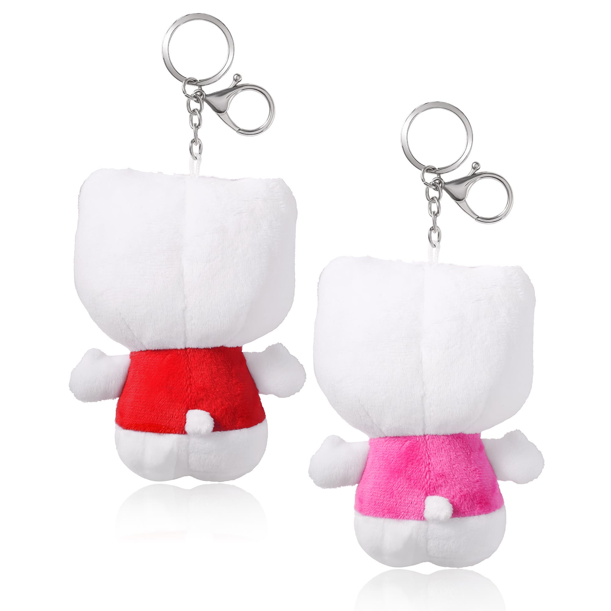 Hello Kitty Red and Pink Plush Keychain, Alternate, color, White, Red