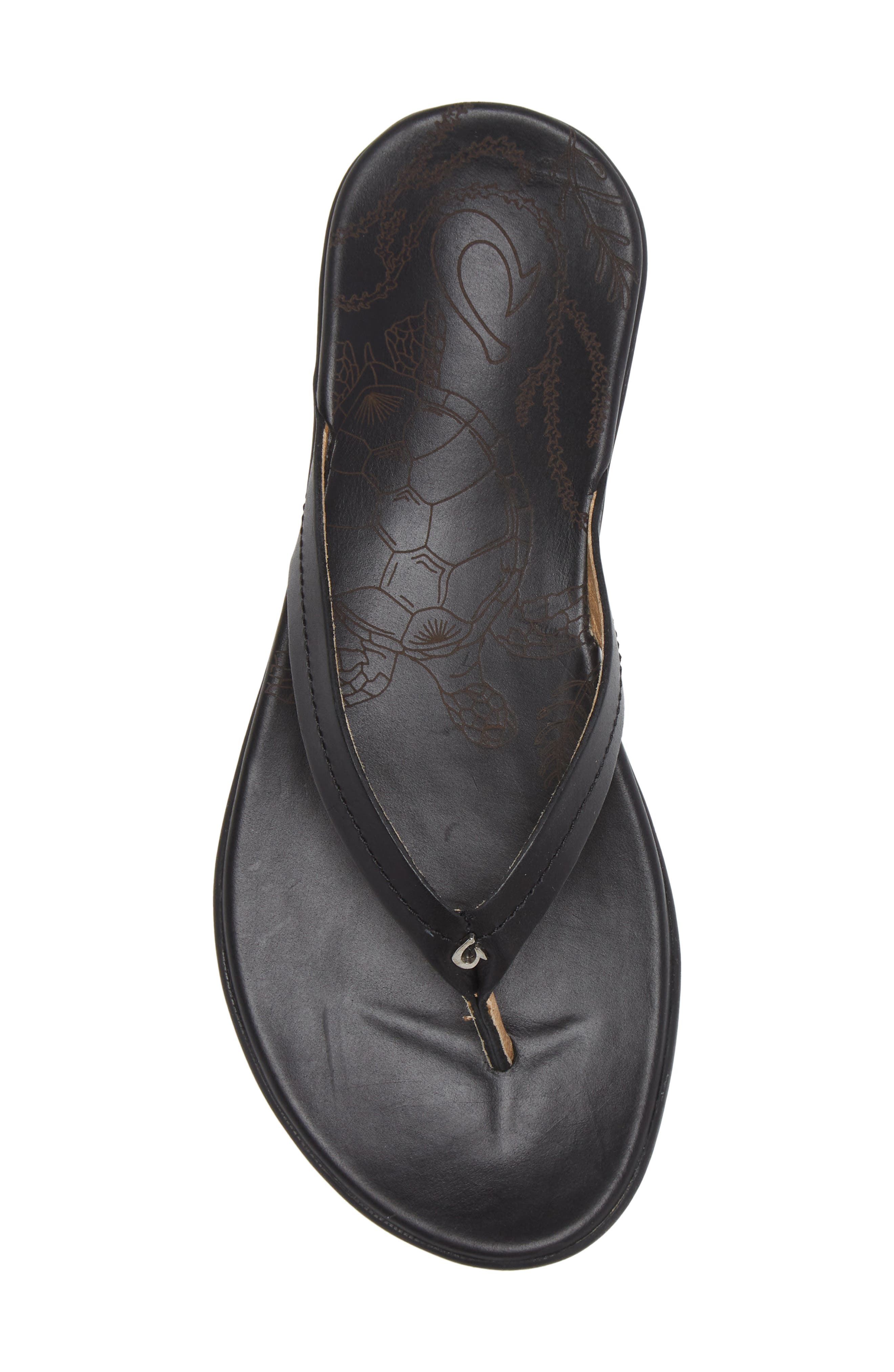 OluKai Honu Flip Flop, Alternate, color, Black/ Black