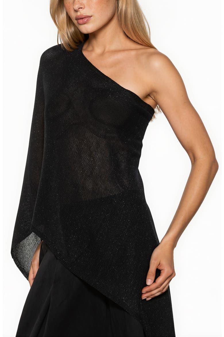 Ardis Boatneck Knit Draped Top, Alternate, color, BLACK