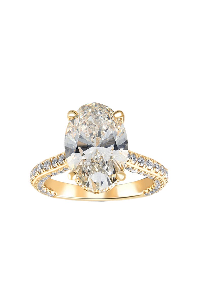 Bliss Diamond Certified 6.70Ct TW Oval Lab Grown Diamond Engagement Ring 14k Gold, Main, color,
