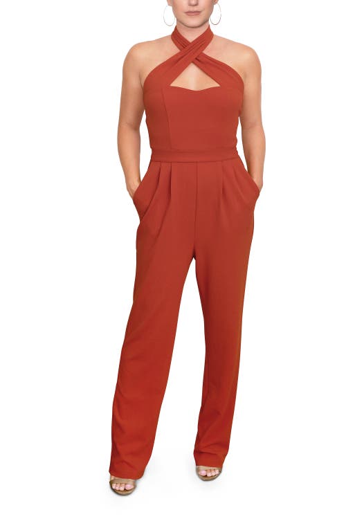 Rachel Rachel Roy Roxie Halter Jumpsuit In Brown