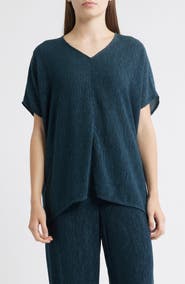 Eileen Fisher V-Neck Boxy Tunic Top