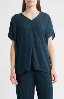 Eileen Fisher V-Neck Boxy Tunic Top