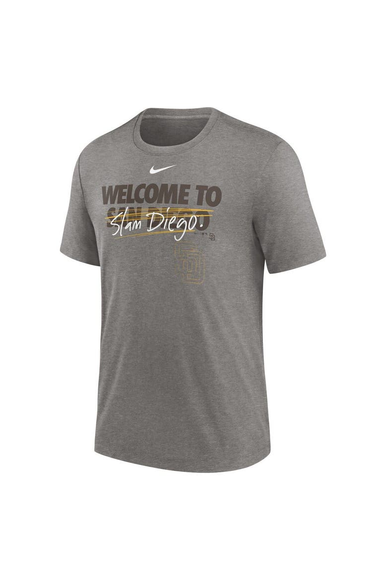 Men's Nike Heather Charcoal San Diego Padres Home Spin Tri-Blend T-Shirt, Alternate, color, Heather Charcoal