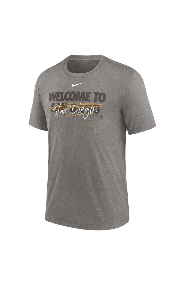 Nike Men's Nike Heather Charcoal San Diego Padres Home Spin Tri-Blend T-Shirt, Alternate, color, 