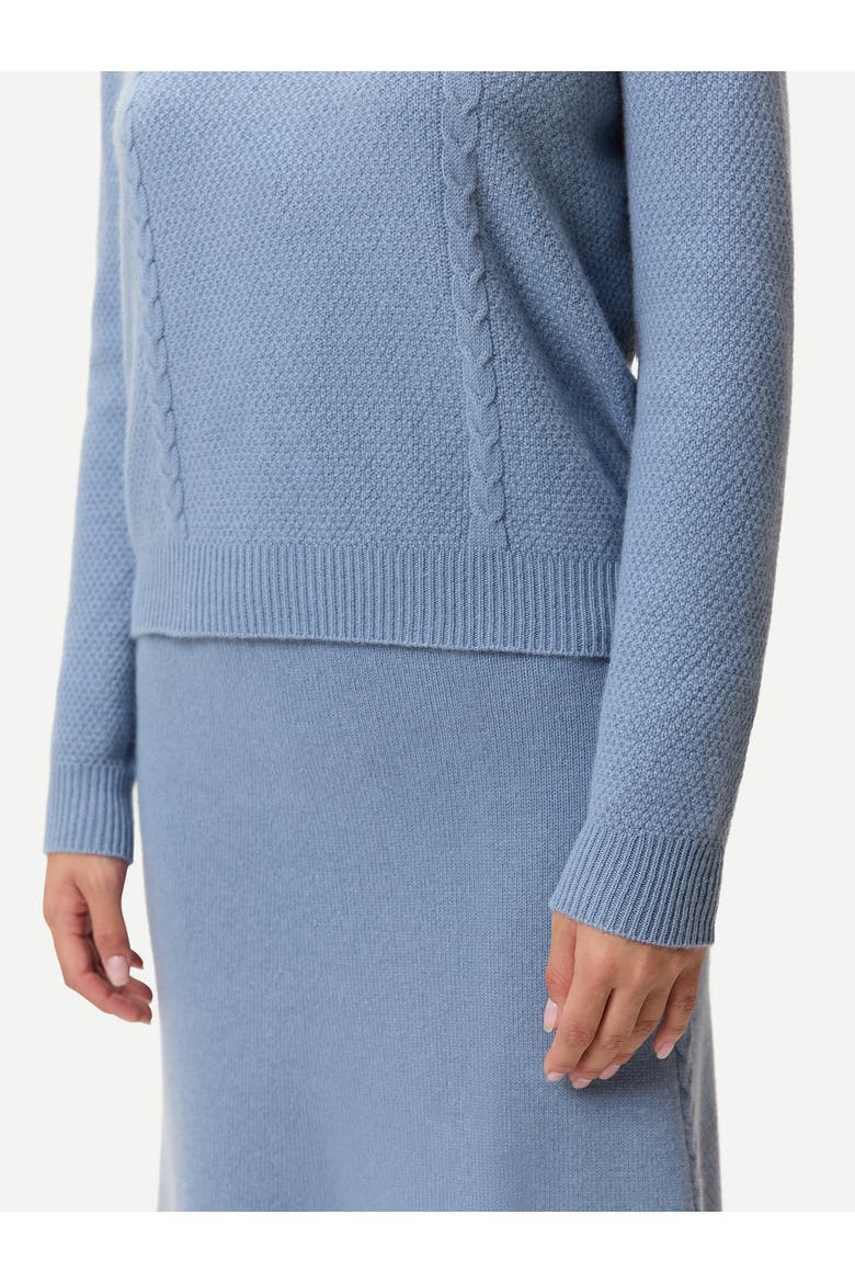 Cropped Crewneck Cashmere Sweater, Alternate, color, Dusty blue