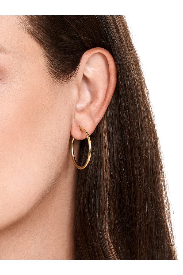 Classic Hoop Earrings in 14K Gold,25mm, Alternate, color, Yellow Gold