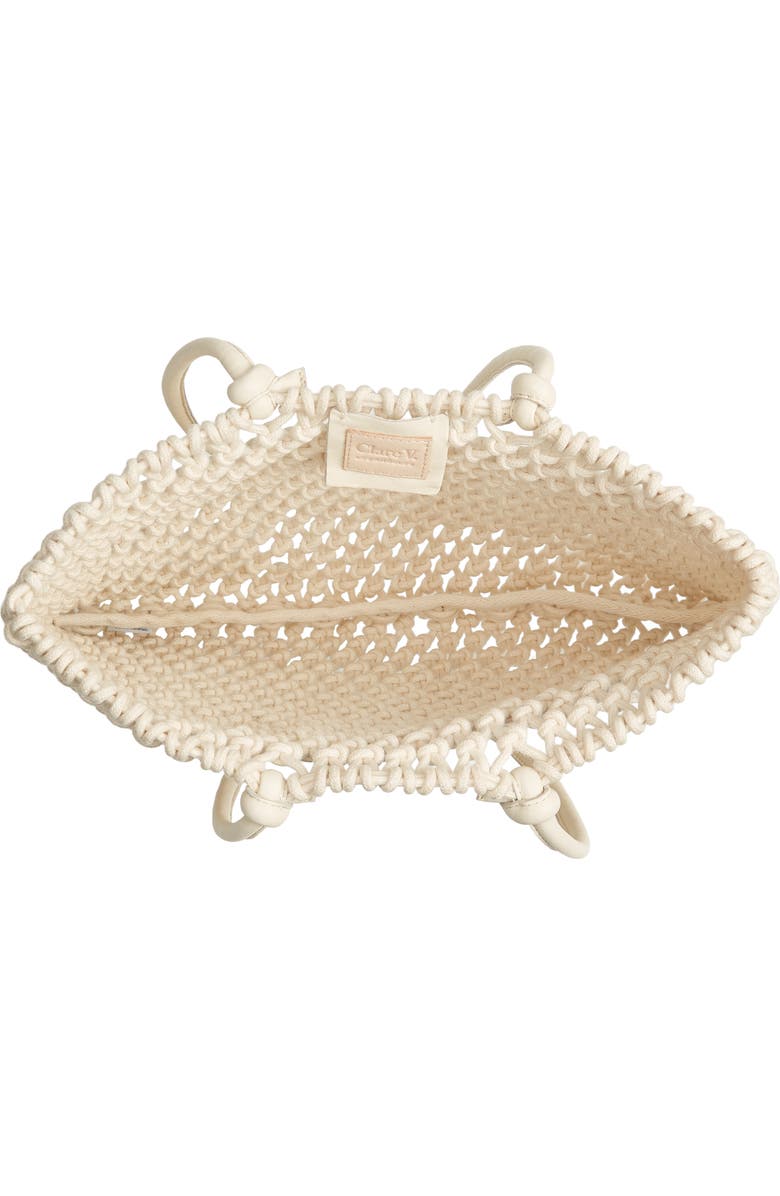 Clare V. Sandy Woven Market Tote, Alternate, color, Natural