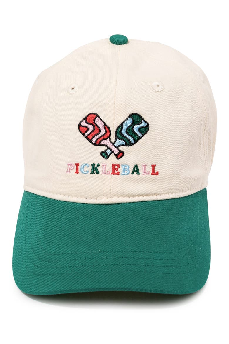 Pickle Ball Embroidered Baseball Cap, Main, color, GREEN
