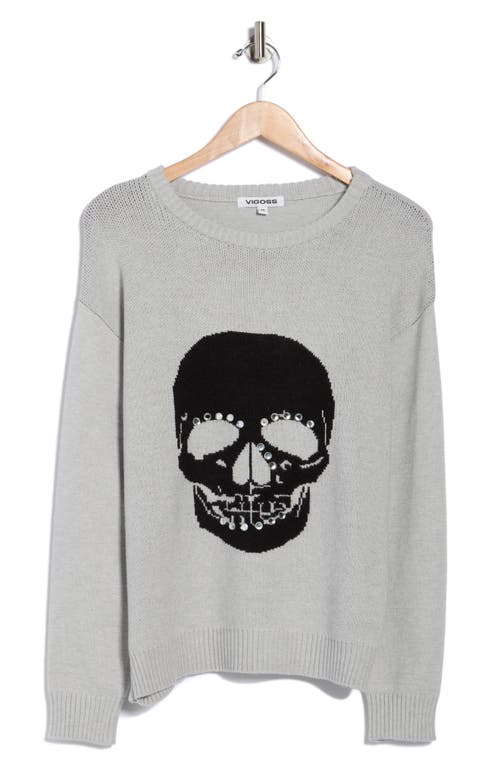 Vigoss Studded Skull Sweater In White