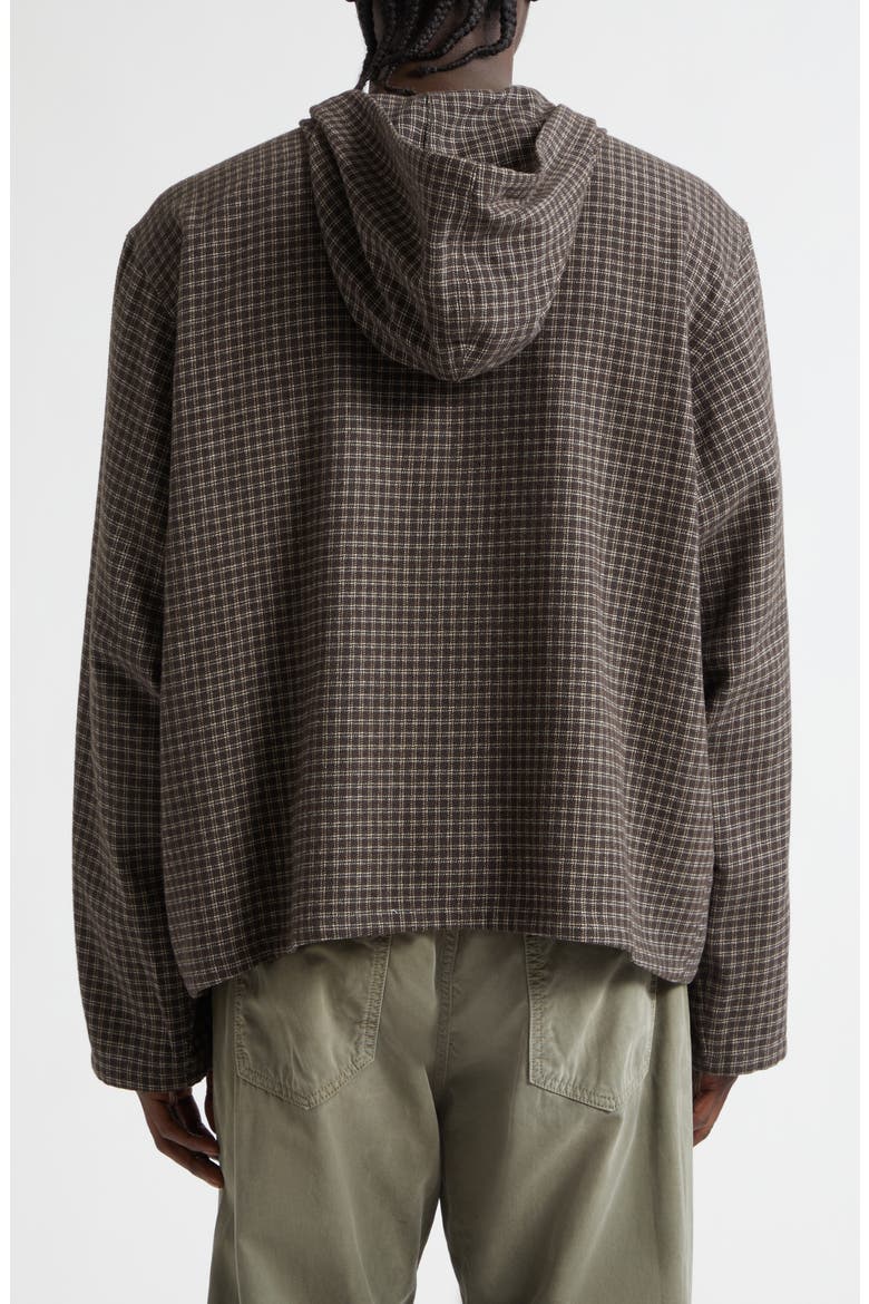 Merle Hooded Check Overshirt, Alternate, color, BLACK/ BROWN CHECK