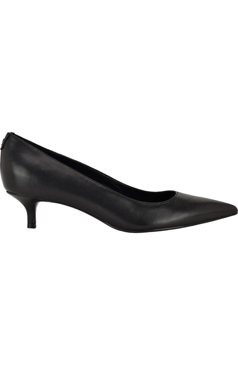 Calvin Klein Roxanna Pointed Toe Kitten Heel Pump, Alternate, color, Black Leather