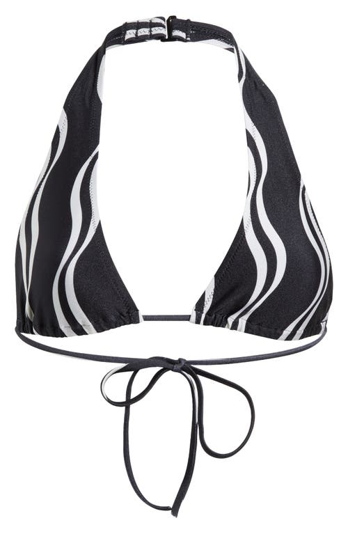 Solid & Striped Yasmeen Triangle Bikini Top In Wavy Stripe Noir