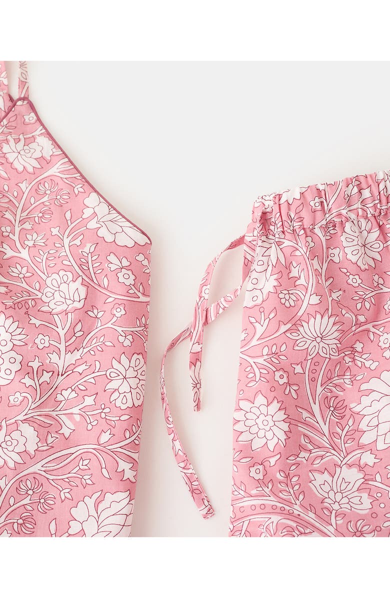 MANGO TEEN Floral Print Cotton Short Pajamas, Alternate, color, Pink