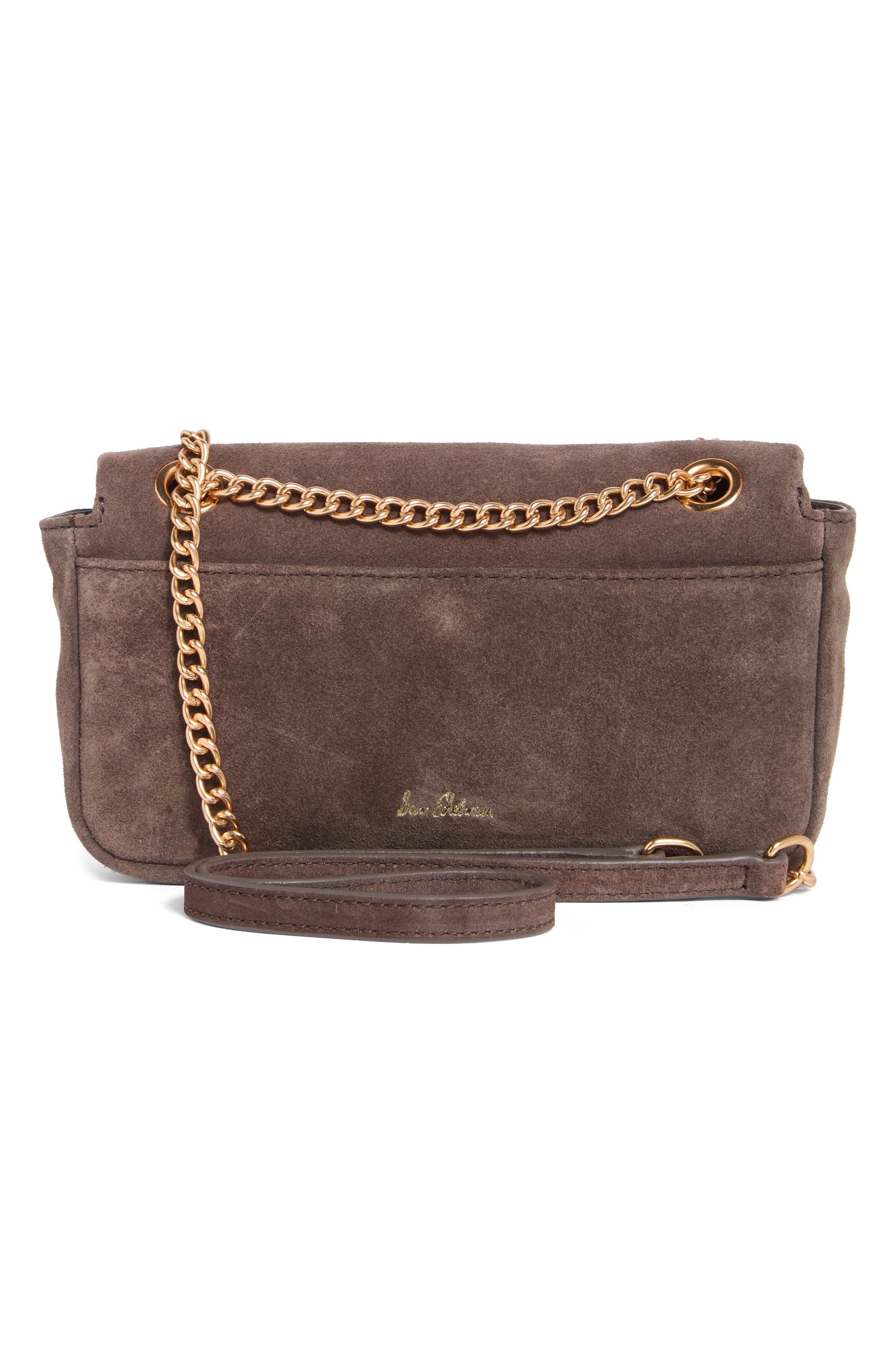 Kiara Convertible Leather Shoulder Bag, Alternate, color, DARK BROWN