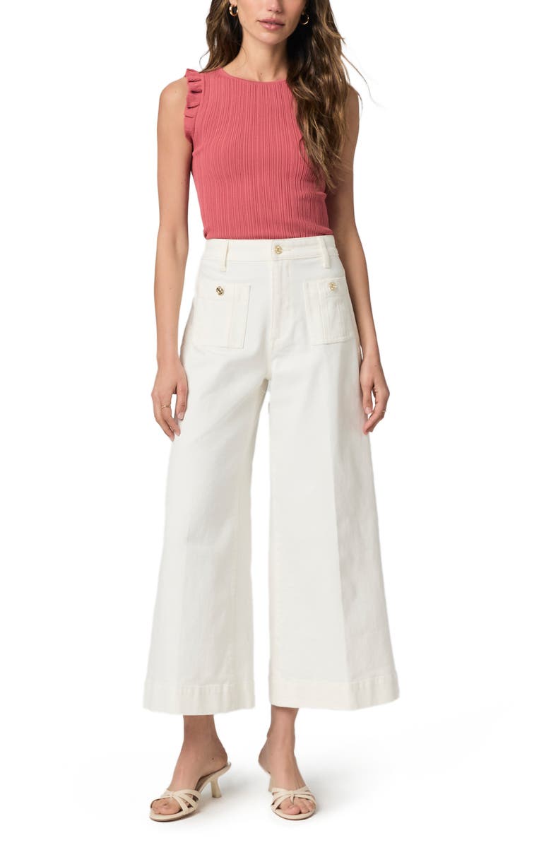 PAIGE Lola Patch Pocket Ankle Wide Leg Jeans, Alternate, color, Tonal Ecru