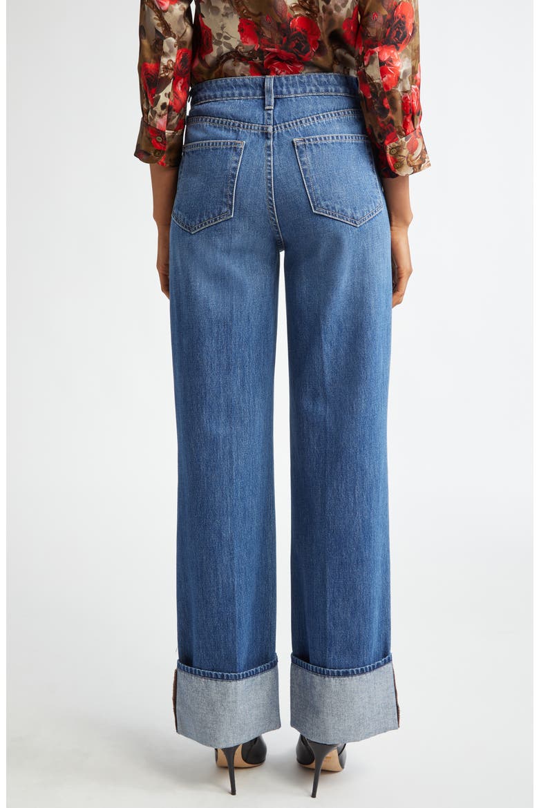 Miley High Waist Cuff Wide Leg Jeans, Alternate, color, LAMPSON