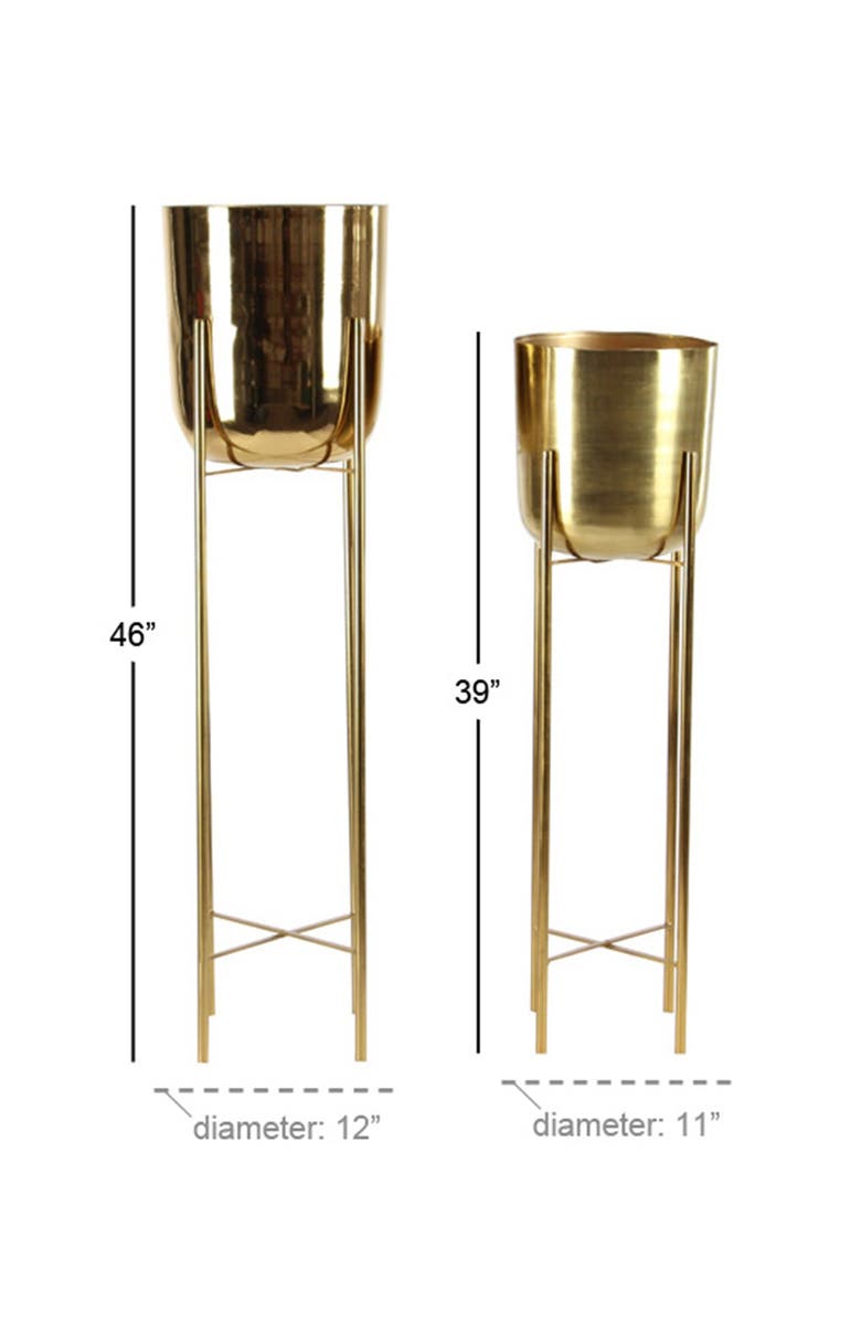 COSMO BY COSMOPOLITAN Goldtone Metal Glam Planter with Removable Stand - Set of 2, Alternate, color,