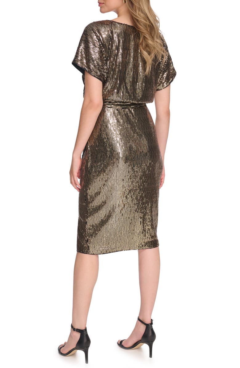 Kensie Metallic Sequin Dress, Alternate, color,
