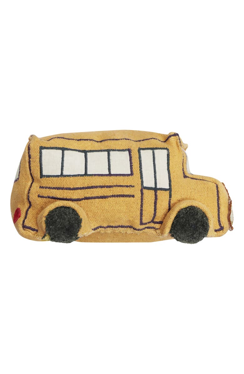 Lorena Canals Kids' School Bus Toy N' Ride Bag, Alternate, color, Honey Dark Grey Natural Red
