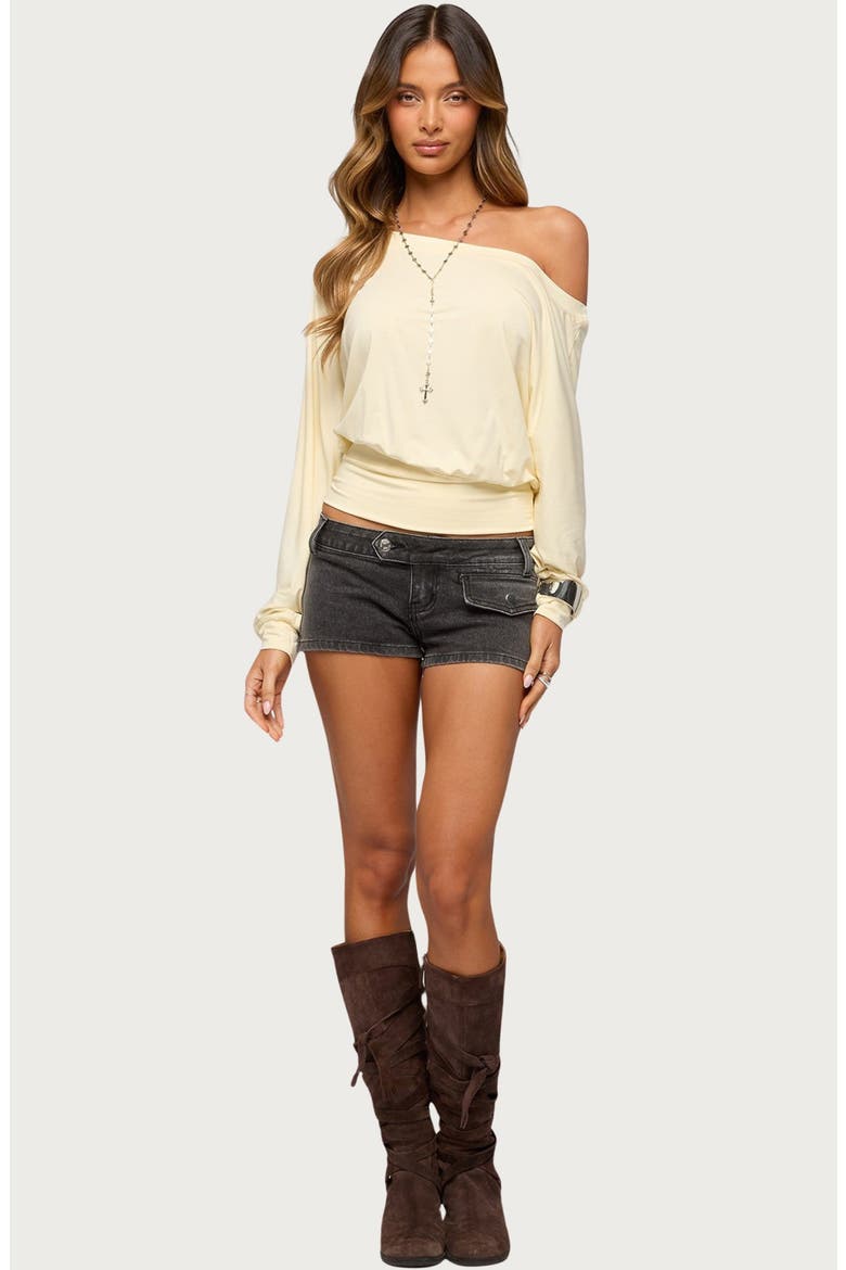 Bryan Denim Micro Shorts, Alternate, color, BLACK-WASHED