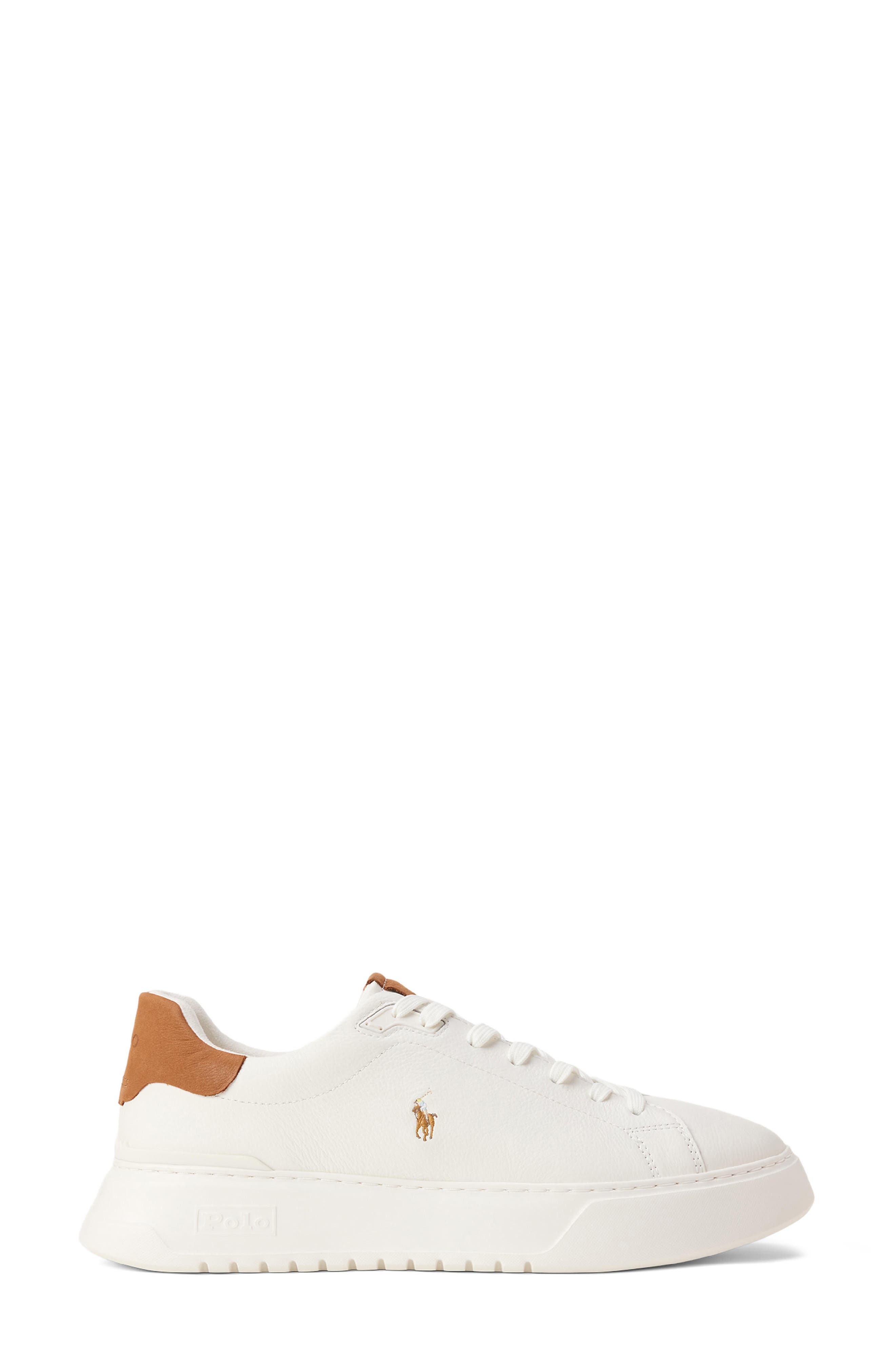 Polo Ralph Lauren Court Sneaker, Alternate, color, Off White/Tan