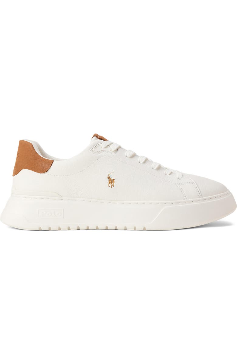 Polo Ralph Lauren Court Sneaker, Alternate, color, Off White/Tan