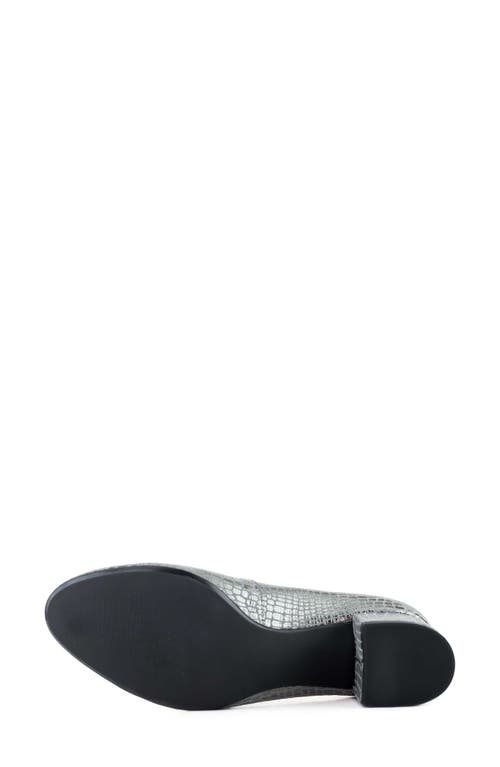 Marc Joseph New York Broad Street Pump In Metallic Pewter Gator