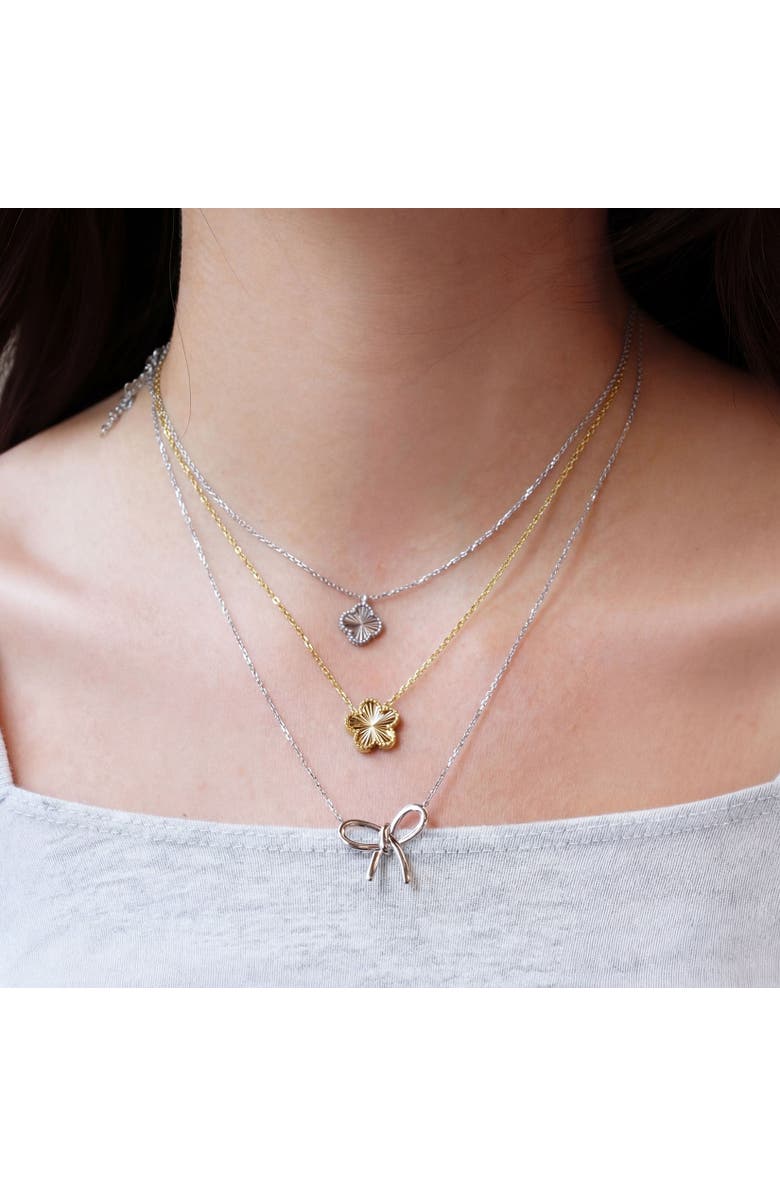 The Lovery Fine Jewelry Fluted Single Flower Necklace, Alternate, color, Gold-Plated Sterling Silver
