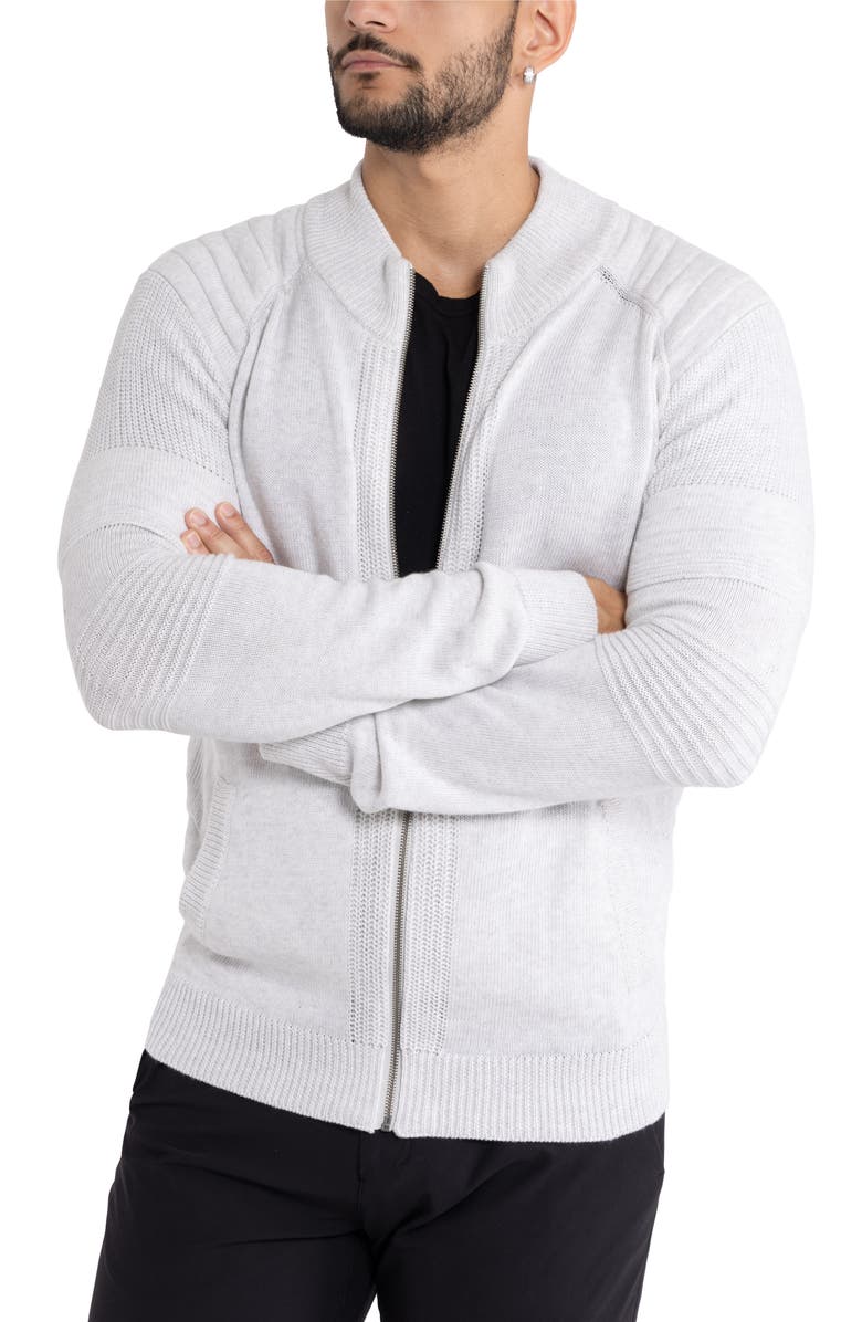 XRAY Full-Zip Sweater Jacket, Alternate, color, Oatmeal
